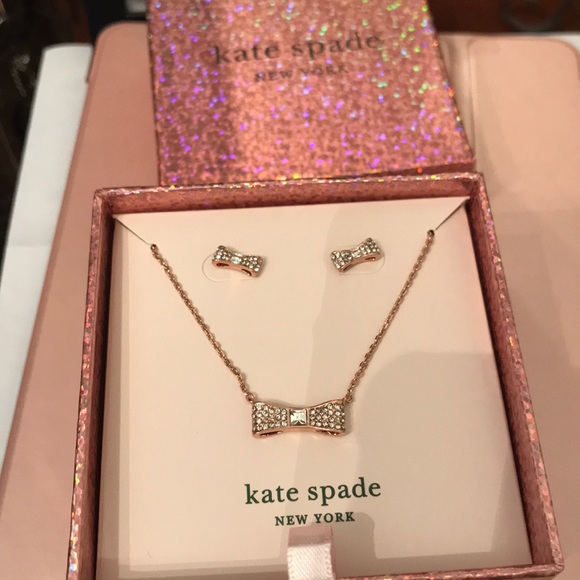 kate spade Jewelry - NWT Kate Spade Ready Set Bow pendant and earrings
